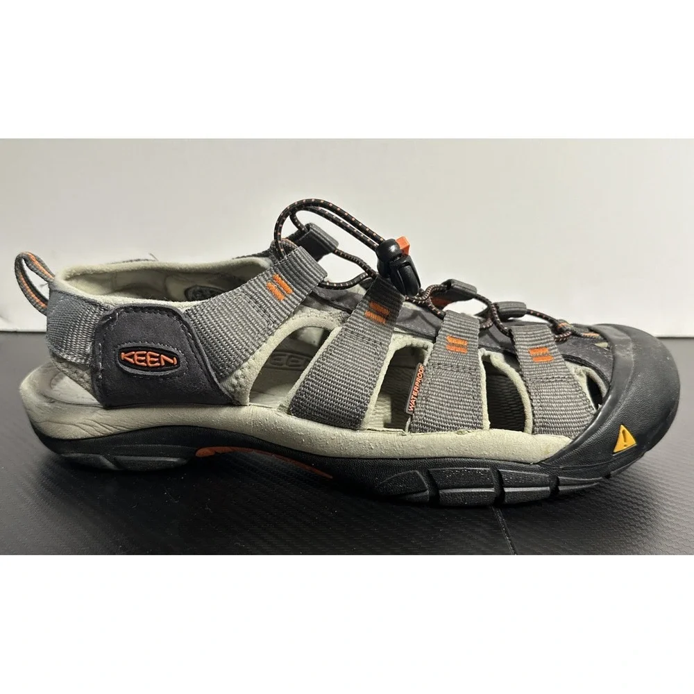 KEEN Newport H2 Steel Gray & Orange Waterproof Water Hiking Sandals Size US 13